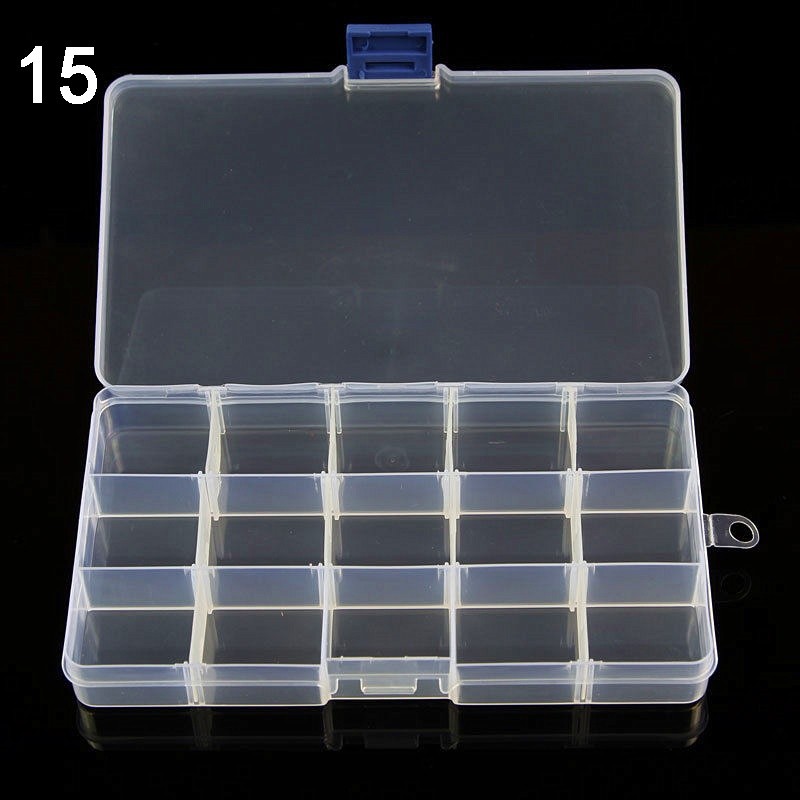 Hộp nhựa trong suốt 10/15/24 ngăn dùng để đựng trang sức