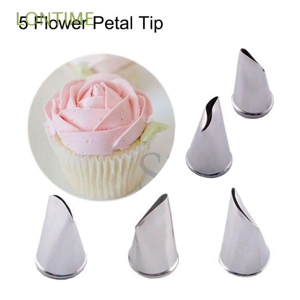 5 Pcs/Set Flower Rose Icing Piping Nozzles Cream Petal Pastry Cake Decorating Tips