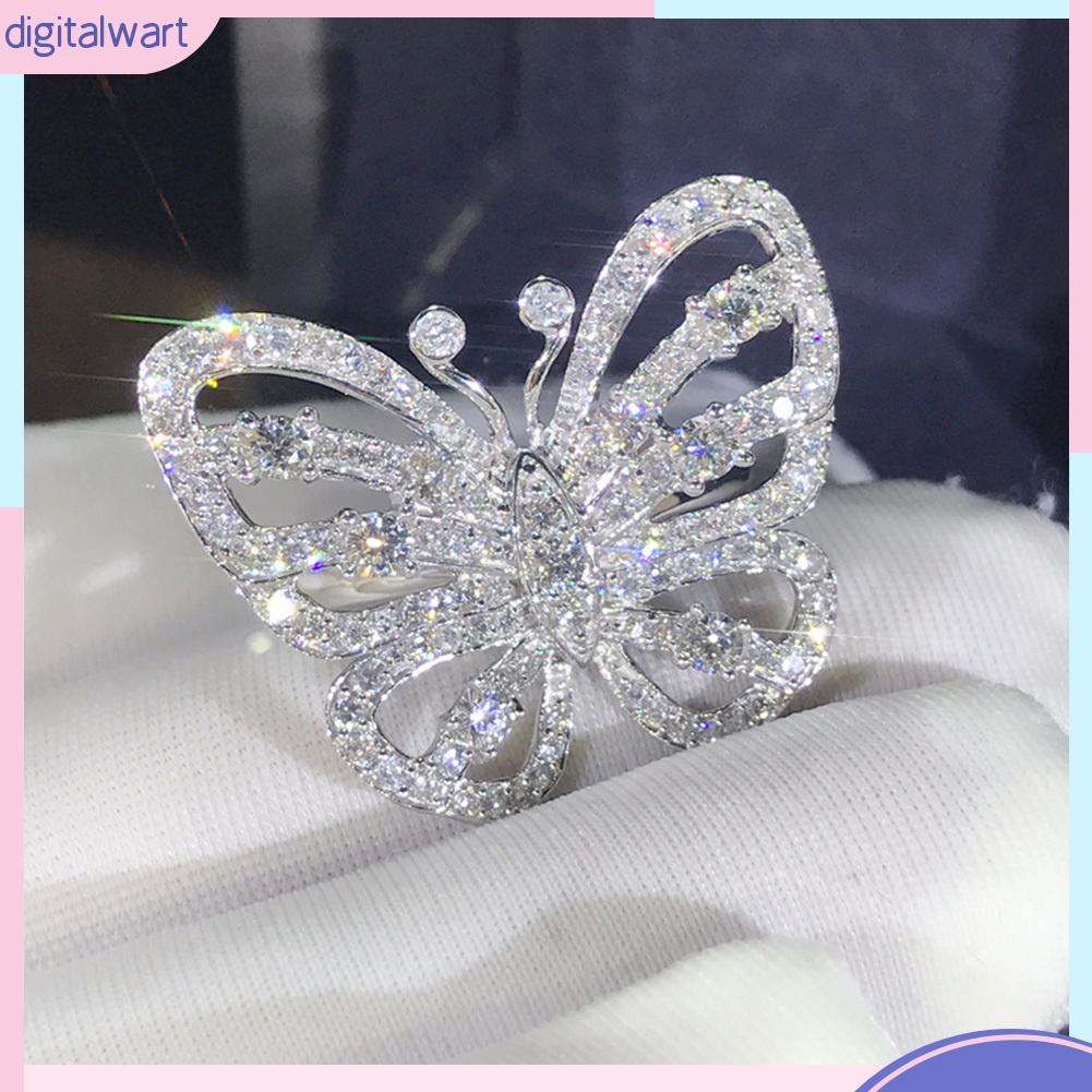 Nhẫn hình bướm đính đá thời trang sang trọng cho nữ