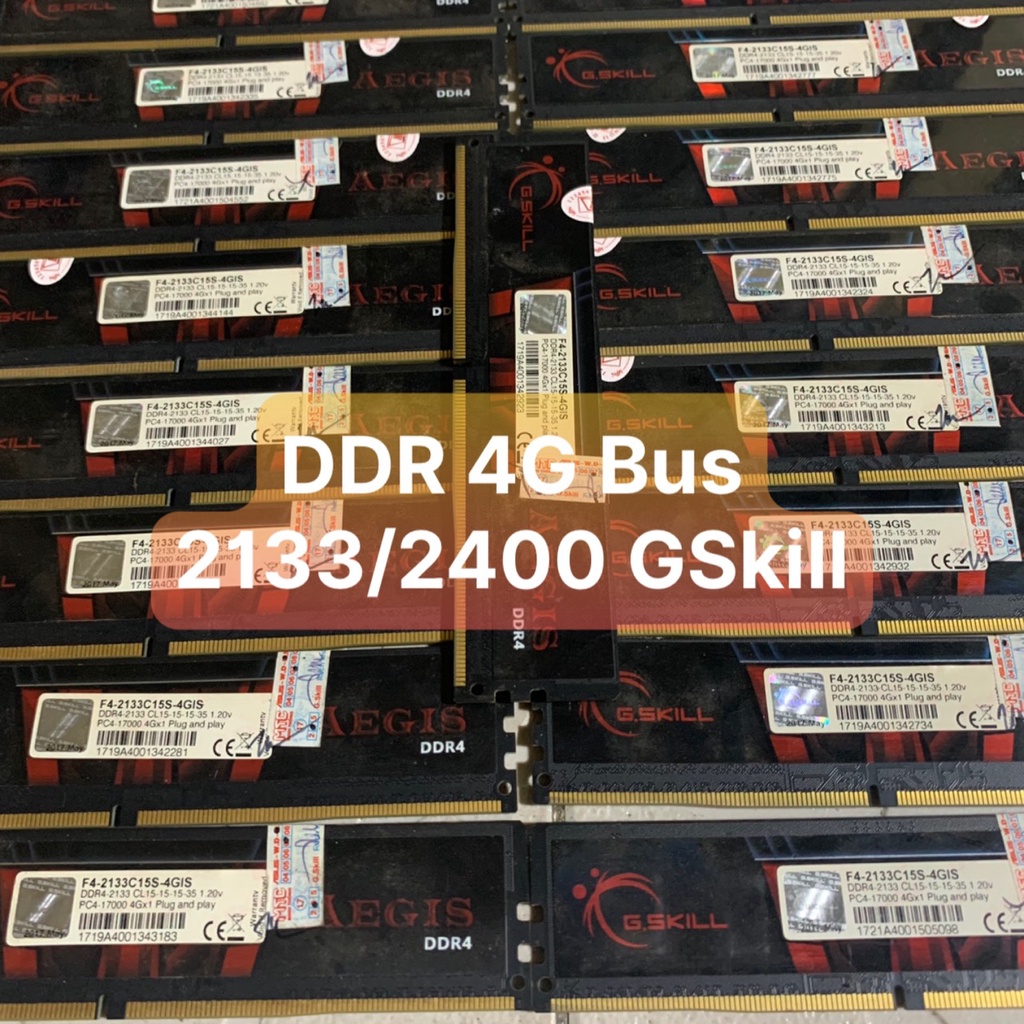 Ram DDR4 G.Skill Aegis(Ripjaws) 4GB - Bus 2133-2400 Tản Nhiệt Lá Và Thép Đẹp Không Kén Main - Vi Tính Bắc Hải