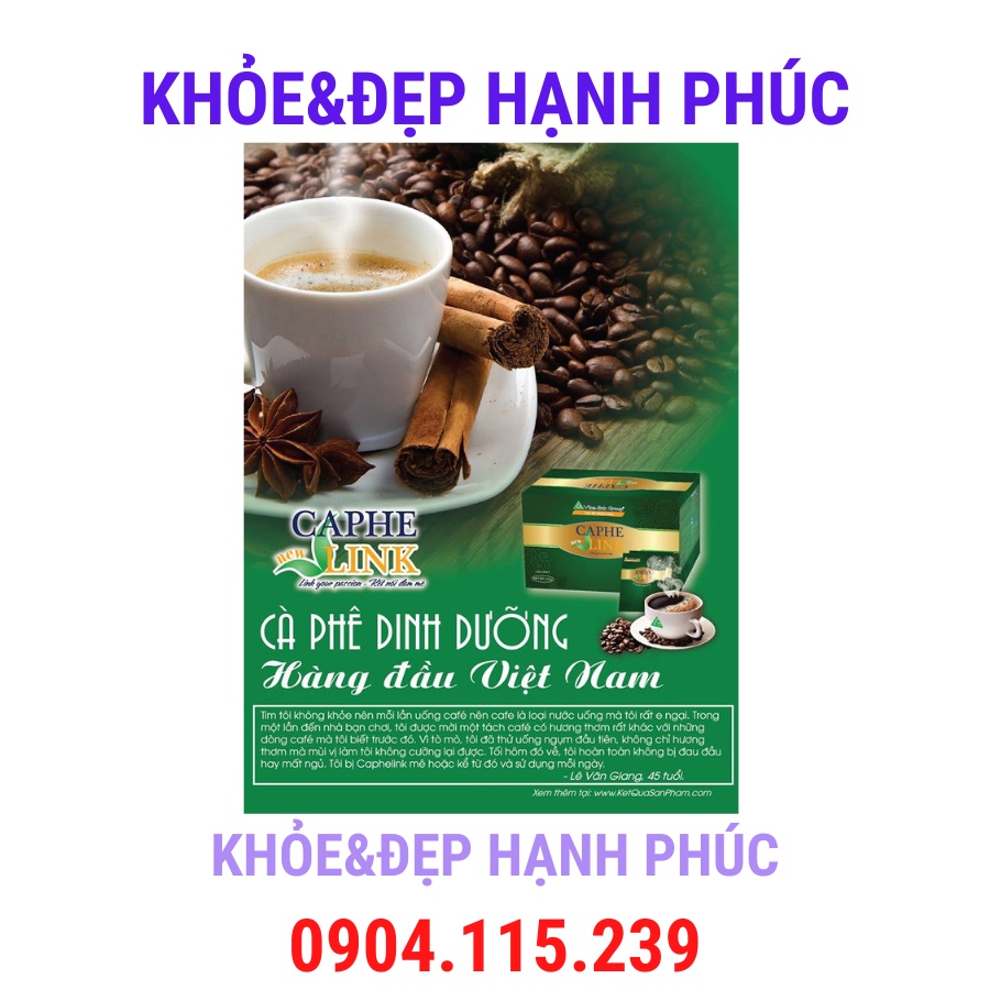 Thực phẩm bảo vệ sức khỏe caphe link new vinalink – 20 gói/hộp - 16gr