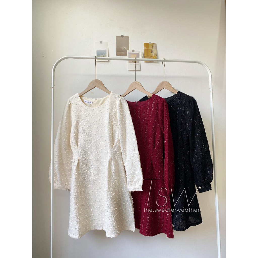 Váy liền vải nhũ chiết eo | BigBuy360 - bigbuy360.vn