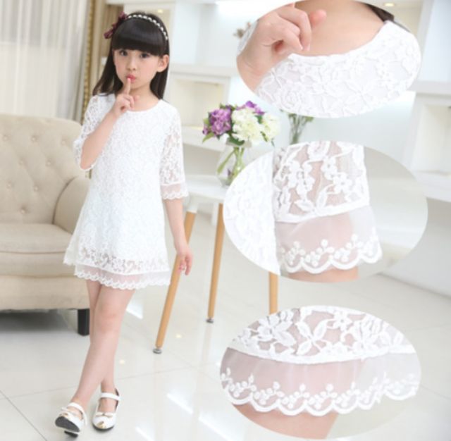 Đầm ren bé gái