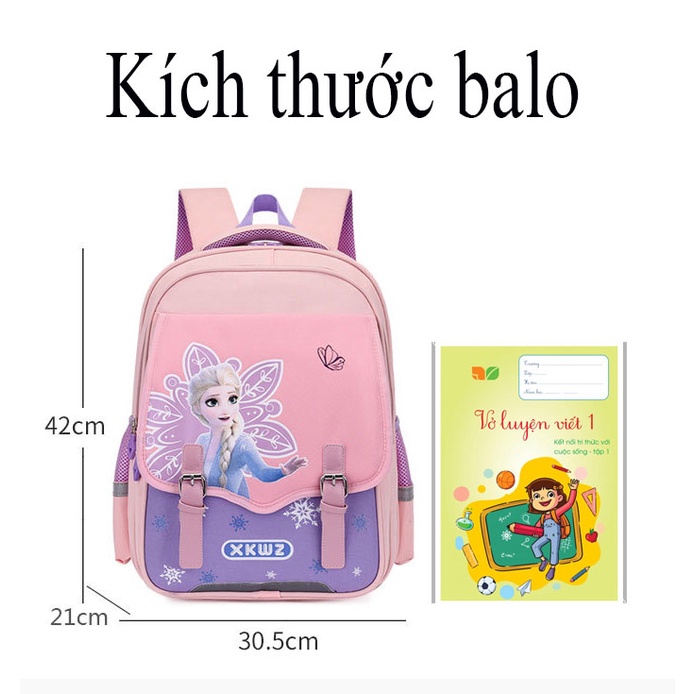 Balo học sinh hình công chúa siêu nhân cho bé gái bé trai đi học cấp 1, cấp 2 từ lớp 3 đến lớp 9, cặp sách học sinh