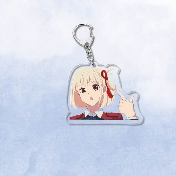 ( Mica trong acrylic ) Móc khóa LYCORIS RECOIL Quán cà phê bất ổn ver COUPLE anime chibi xinh xắn dễ thương