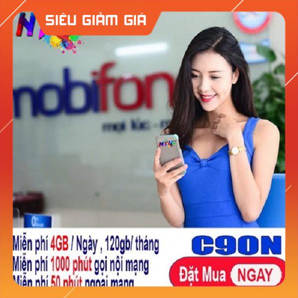 Sim 4G Mobifone tặng ngay tháng đầu. 4GB/ NGÀY 120GB/ tháng Nghe Gọi Nội Mạng Miễn Phí