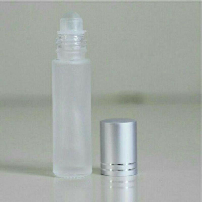 Vỏ bi lăn 10ml thủy tinh thân mờ nắp bạc- Chai lọ chiết nước hoa , dầu dừa