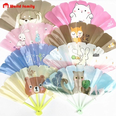 Quạt gấp nhựa in hình_họa tiết đáng yêu