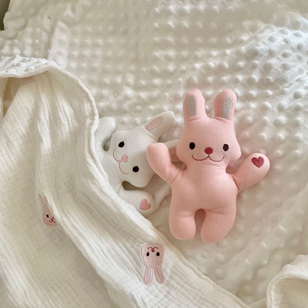 Chăn mềm thoáng khí thêu họa tiết hoạt hình dễ thương thích hợp cho bé