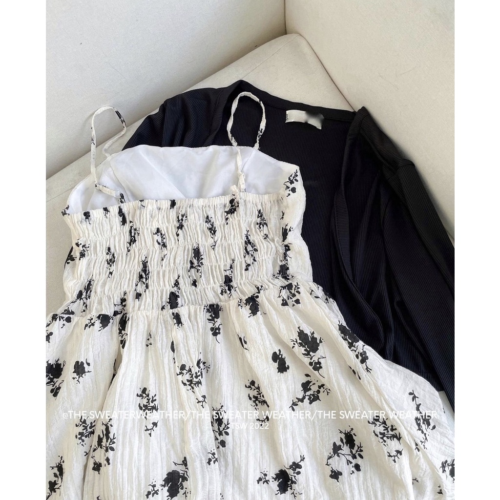 🌸SET VÁY CÚP CHUN 2 LỚP mix ÁO CARDIGAN LEN🍓lolla_ye_fashion