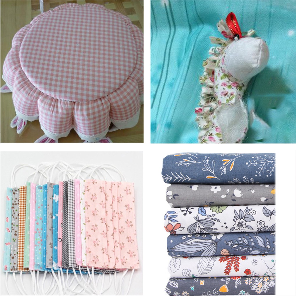 Vải cotton thoáng mát họa tiết hoa cho may vá và làm phụ kiện