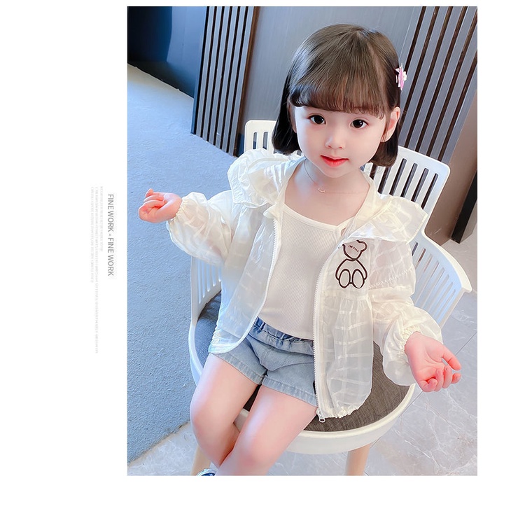 Áo khoác mỏng nhẹ thoáng khí chống tia UV phong cách mới cho bé gái