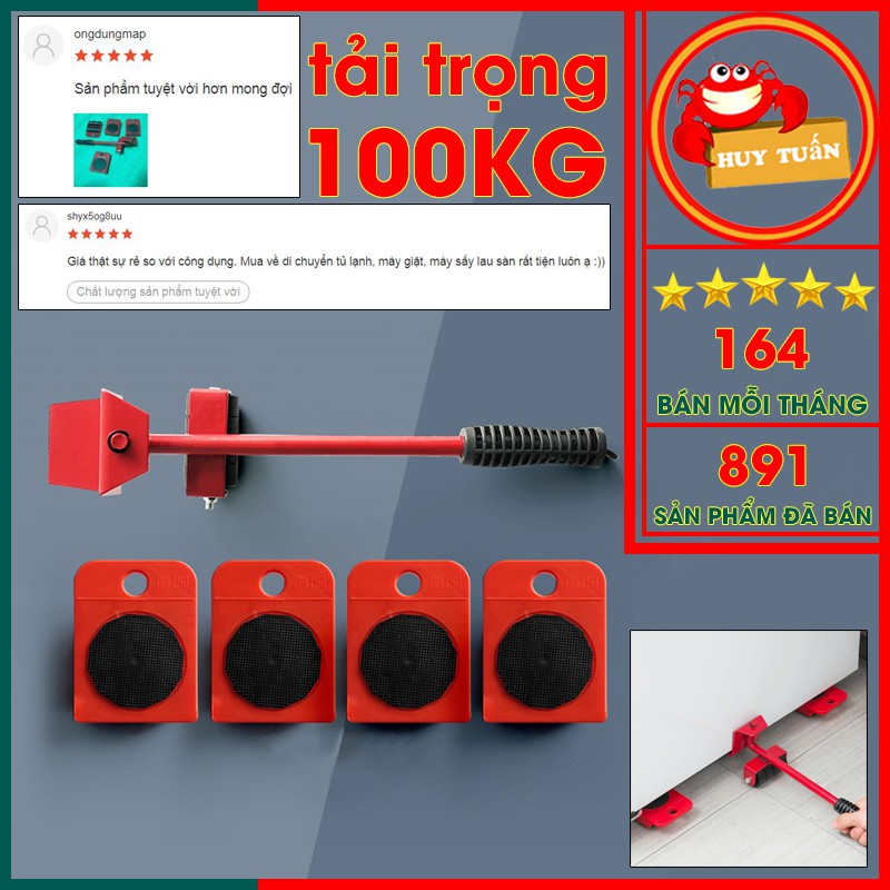 Bộ dụng cụ hỗ trợ nâng đỡ và di chuyển hàng hóa vật dụng kích thước lớn