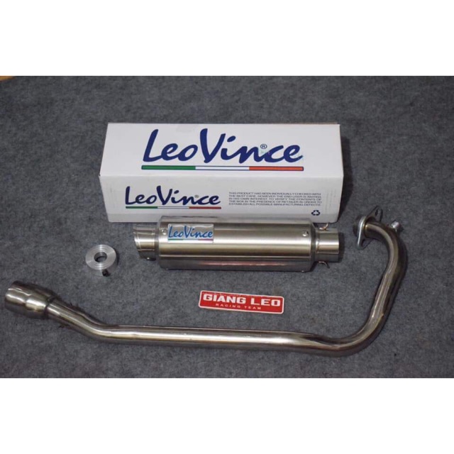 GL- trọn bộ lon pô leovince bạc hàng xịn và cổ pô inox 304 gắn xe winner , ex 150 , satria , sonic , wave deam sius