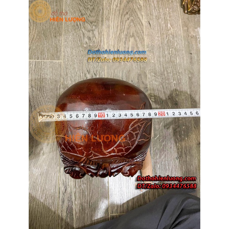 Bộ Chuông Mõ Huế Bằng Đồng Màu Vàng Bóng Đường Kính 20cm, Nặng 2,2Kg - Đồ Thờ hiên Lượng