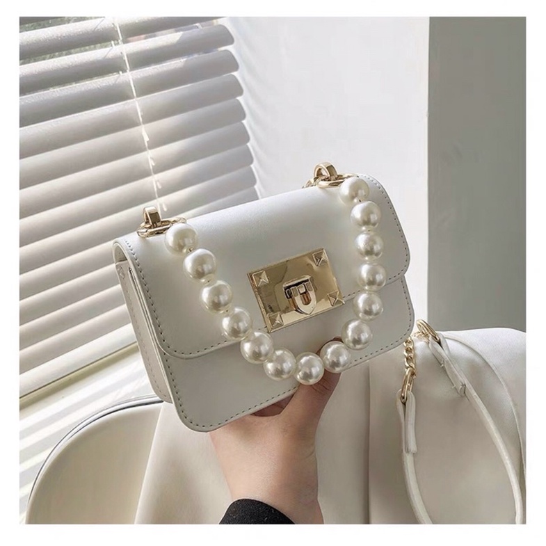 Túi mini đeo chéo nữ thời trang quai ngọc da trơn siêu xinh rẻ đẹp