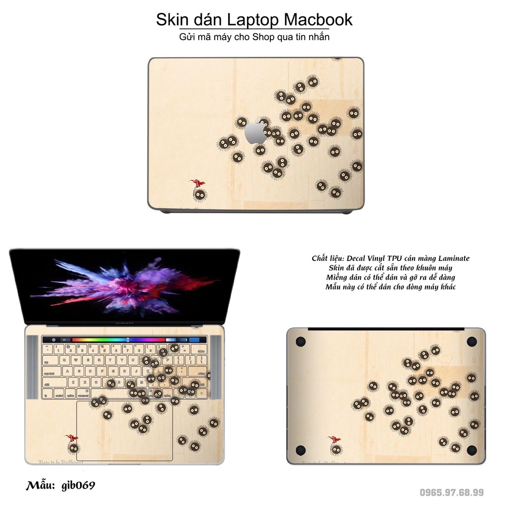 Skin dán Macbook mẫu Ghibli (đã cắt sẵn, inbox mã máy cho shop)