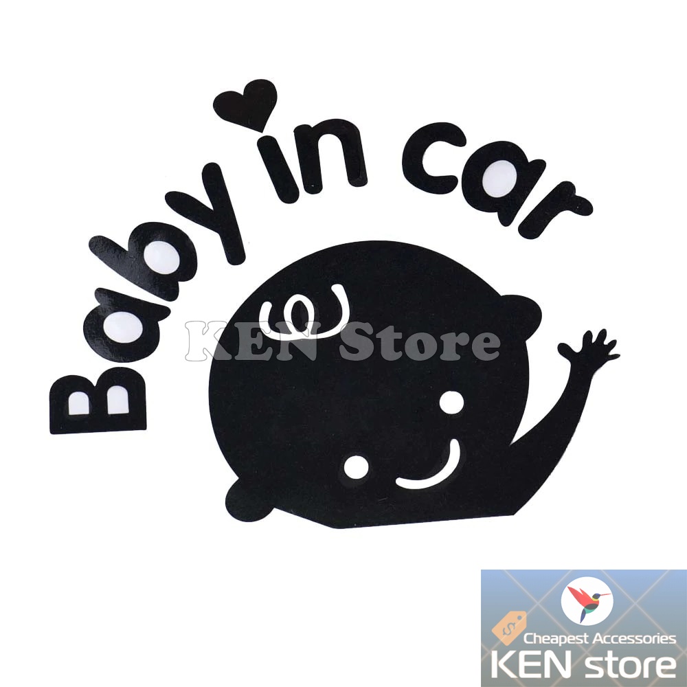 Decal Babe In Car cho xe ô tô