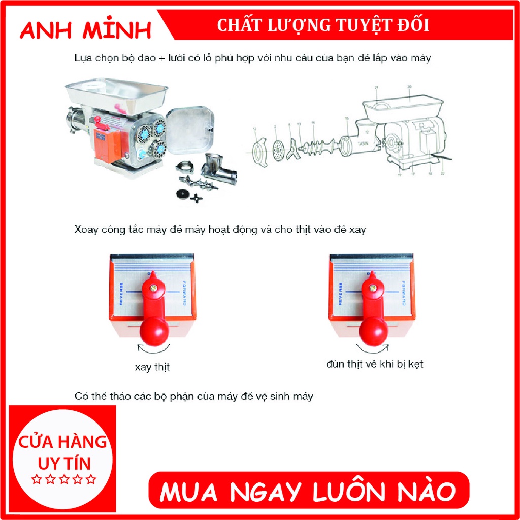 CÔNG TẮC 2 CHIỀU MÁY XAY THỊT CÔNG NGHIỆP ĐÀI LOAN AST