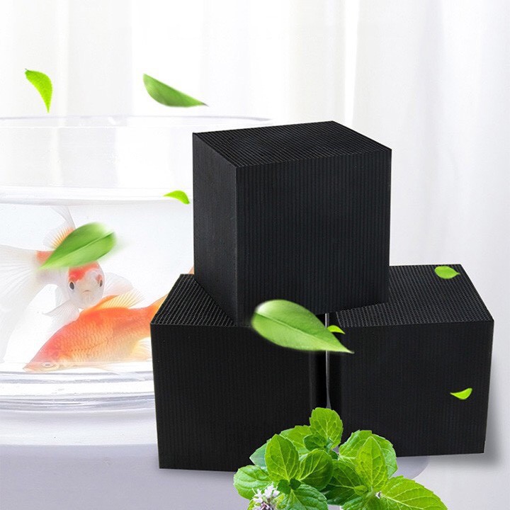 Than Hoạt Tính Lọc Nước Bể Cá Cảnh dạng viên 10x10cm