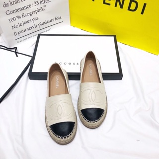 Giày slipon chanell viền đế cói basic