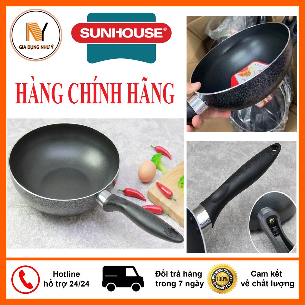 Chảo Sâu Lòng Chống Dính SUNHOUSE Đa Dạng Kích Cỡ, Siêu Bền Bỉ