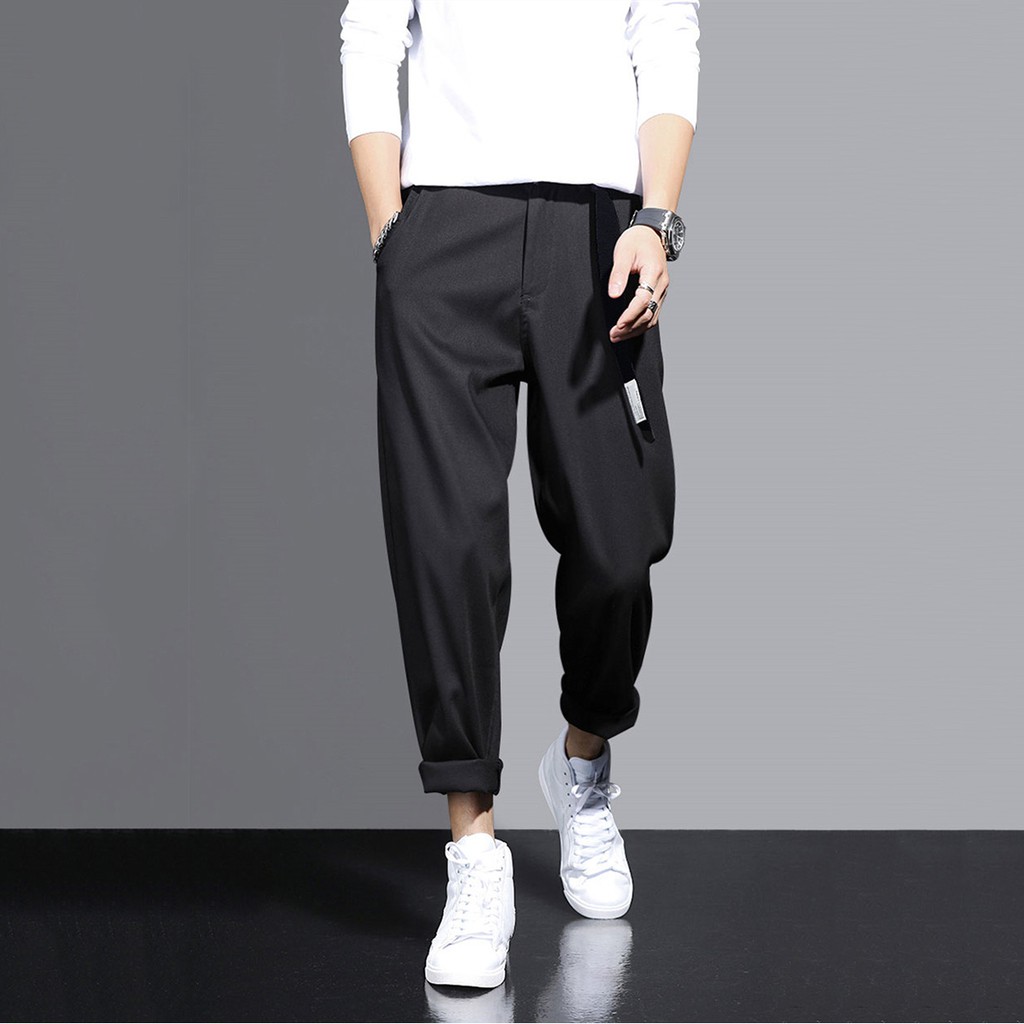 Quần Baggy Nam Kiểu Quần Tây Âu Chinos Trơn Đơn Giản Mặc Kiểu Xắn Gấu ZENKODLMEN JOGGER NAM 9000066C