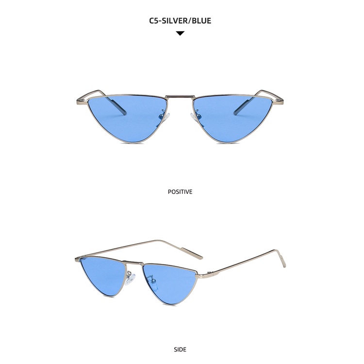 Kính mát gọng kim loại hình tam giác thời trang 2021