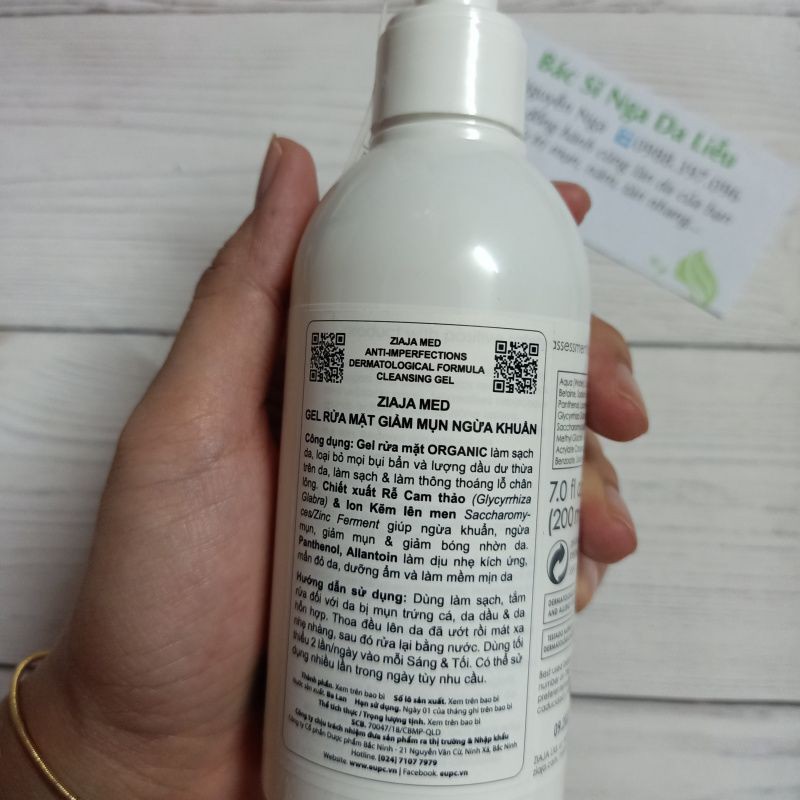✔️ Sữa rửa mặt ngừa mụn Ziaja Med Xanh