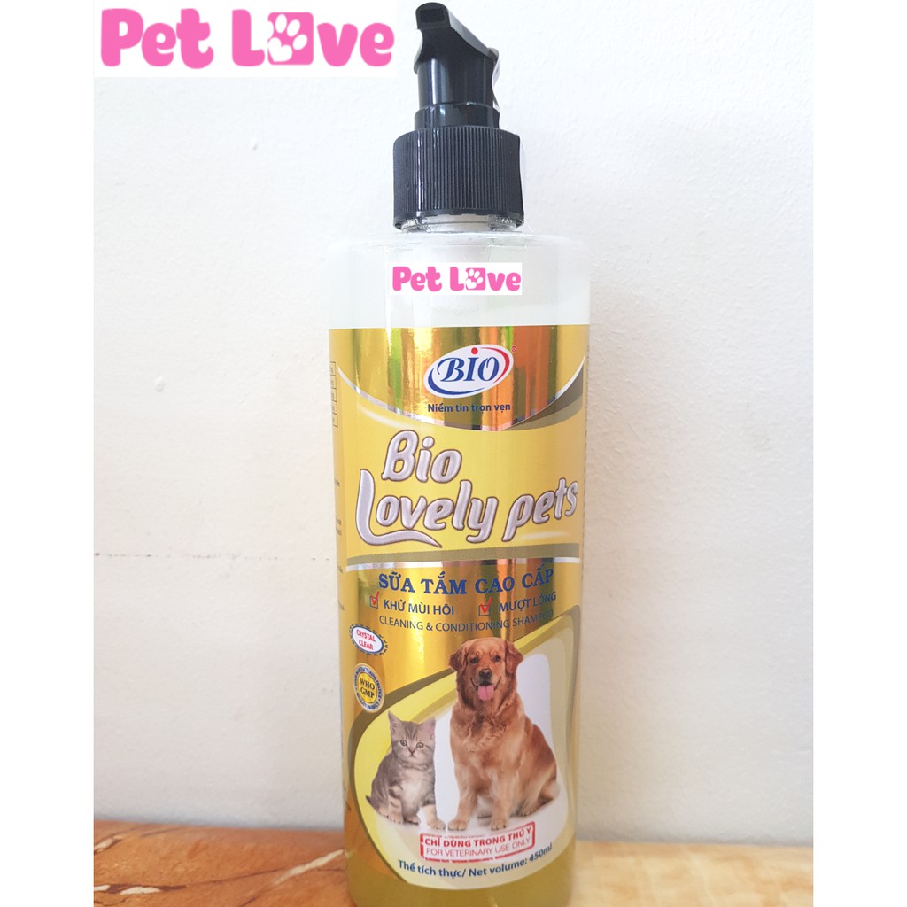 Sữa tắm dưỡng lông chó mèo siêu mượt, khử mùi hôi Bio Lovely Pet (450ml)