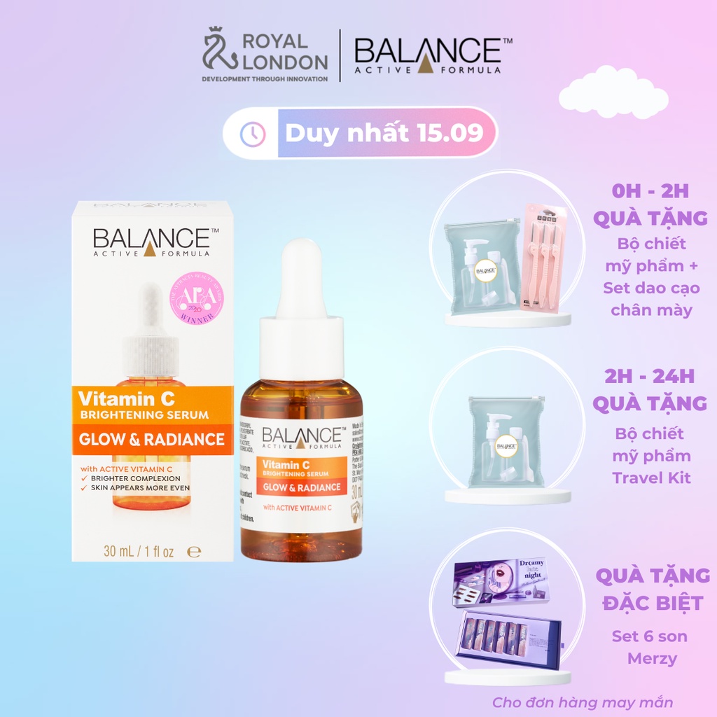 [Mã FMCGMALL giảm 8% đơn từ 250K] Serum Trắng Da, Mờ Thâm Balance Active Formula Vitamin C Brightening 30ml