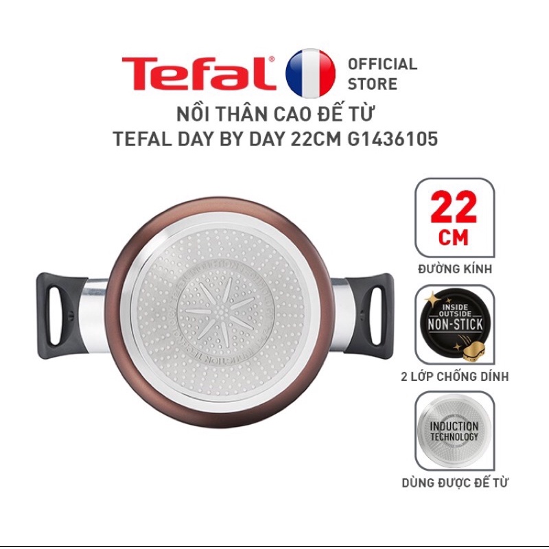 Nồi thân cao đế từ Tefal Day By Day 22cm