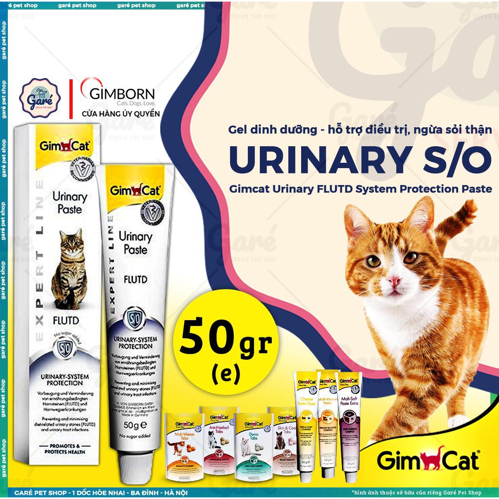 Gel dinh dưỡng Gimcat hỗ trợ ngăn ngừa sỏi tiết niệu cho Mèo - Gimcat Urinary Paste Flutd (50g) Garé Pet Shop