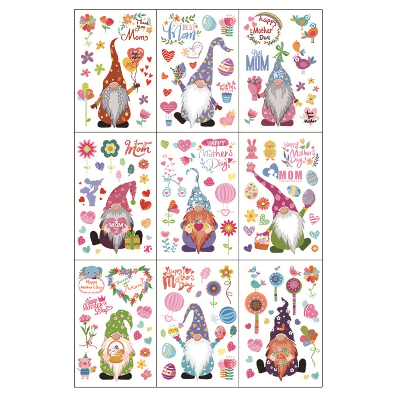 Set 9 Tấm Đề Can Dán Kính Cửa Sổ In Chữ Mother 'S Day Trang Trí Nhà Cửa