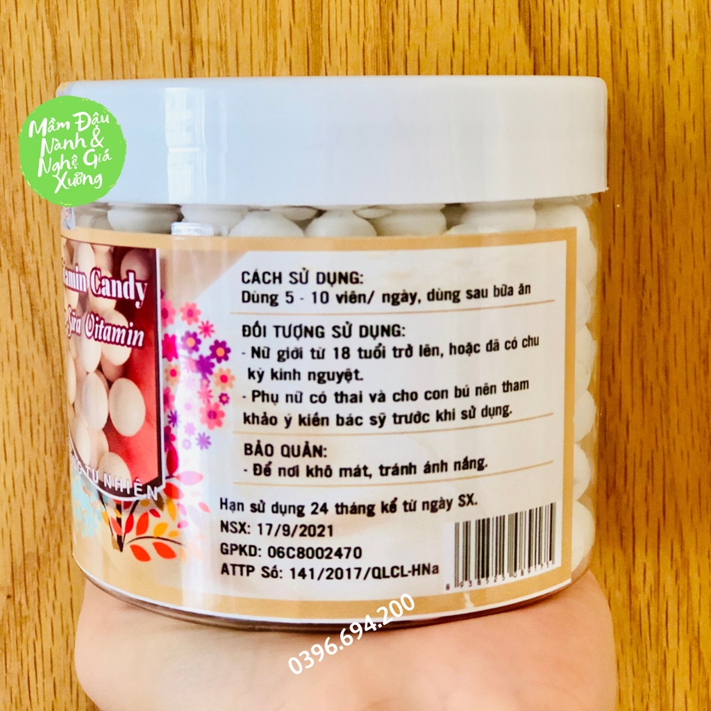 Hộp 350g viên mầm sữa (Kẹo mầm sữa Vitamin) hỗ trợ giúp da trắng hồng tự nhiên, hỗ trợ giảm cân, đẹp da bổ sung collagen | BigBuy360 - bigbuy360.vn