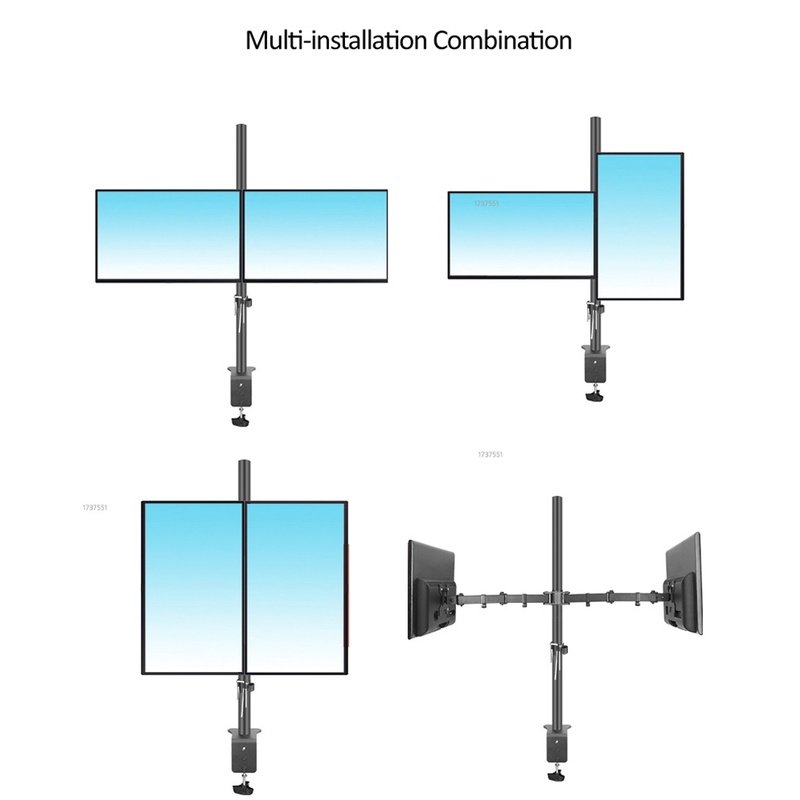 Giá Treo Hai Màn Hình Máy Tính Kẹp Bàn - Tay Treo 2 Màn Hình M052 17 - 27 Inch - Xoay 360 Độ