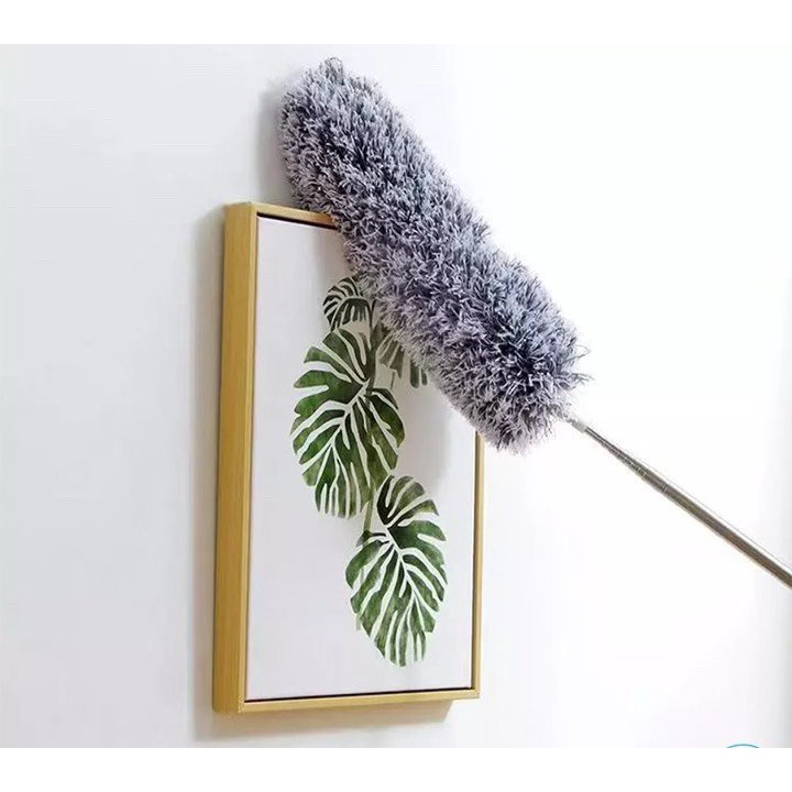 Cây chổi lông quét trần, quét bụi inox cán dài cao cấp