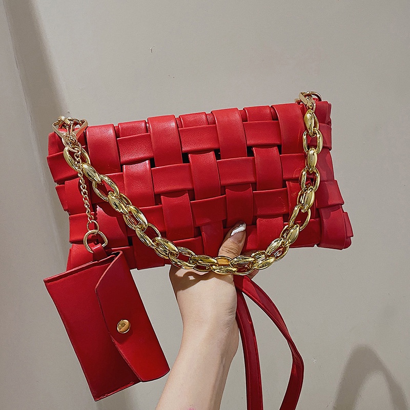 Túi Đeo Chéo Bện Dây One Piece Họa Tiết Kẻ Sọc Cho Nữ