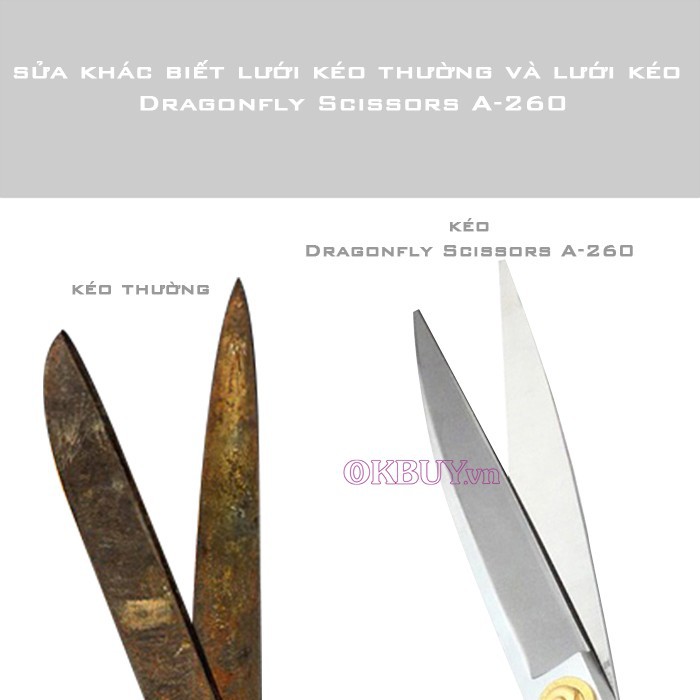 Kéo cắt vải Chuồn Chuồn Hàn Quốc Dragonfly Scissors A-260 10 inch