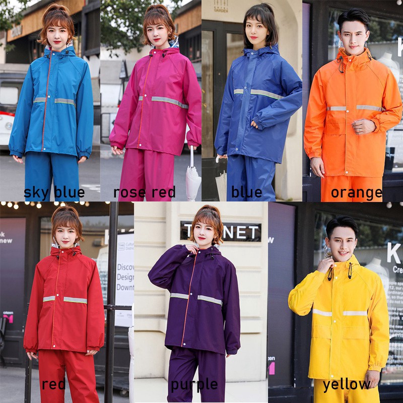 Bộ áo mưa + quần dài chất liệu vải oxford cho nam và nữ