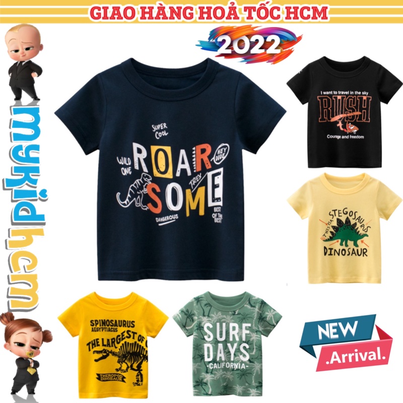 Áo thun bé trai tay ngắn 27kids in hình RUSH mềm mịn thoáng mát cho da bé, phù hợp đi học, đi chơi