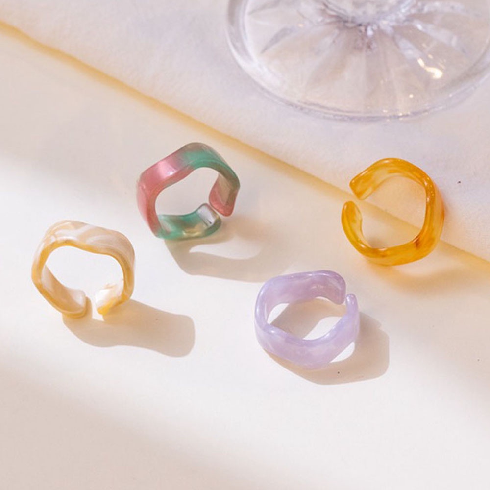 Epoch Nhẫn Đeo Ngón Tay Bằng Nhựa Resin Màu Kẹo Phong Cách Hàn Quốc Thời Trang Mùa Hè Cho Nữ 2021