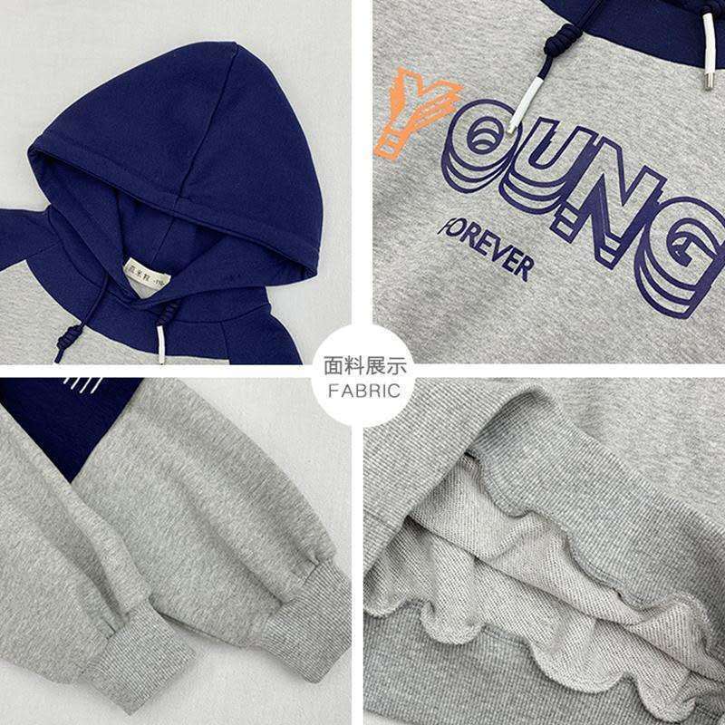 Áo hoodie dài tay giả hai lớp phong cách năng động dành cho bé trai