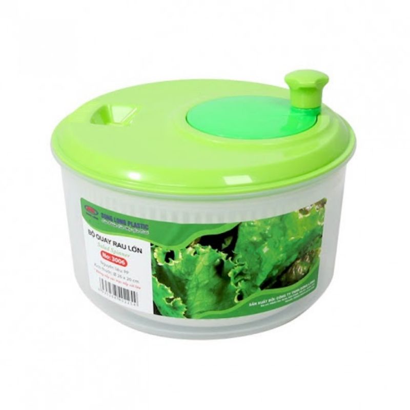 RỔ QUAY RAU LỚN, VẮT RAU SỐNG NHỰA SONG LONG 26CM - HÀNG CHÍNH HÃNG