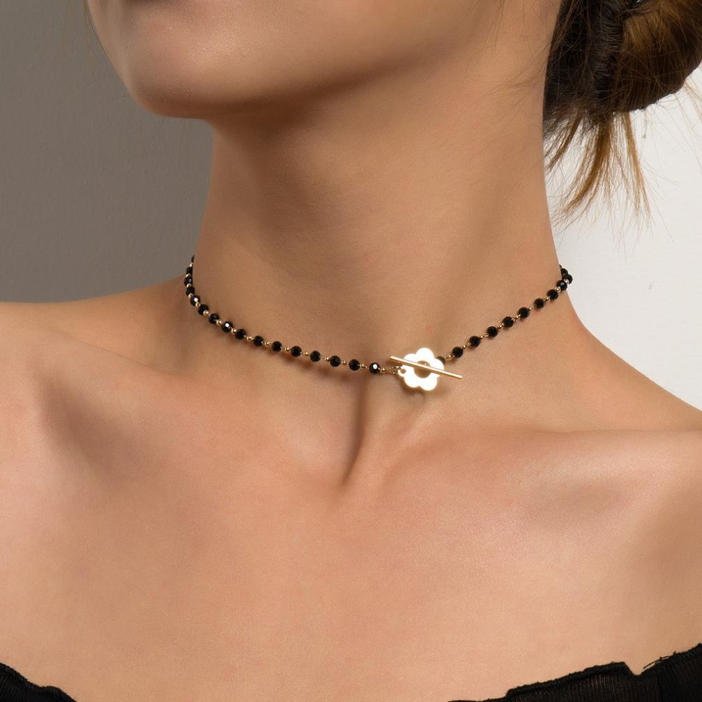 (039) Vòng Cổ Choker Đính Hạt Cườm Nhỏ Bông Hoa Xinh Xắn