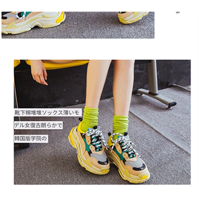 Vớ thể thao cotton màu trơn giản dị cho nữ