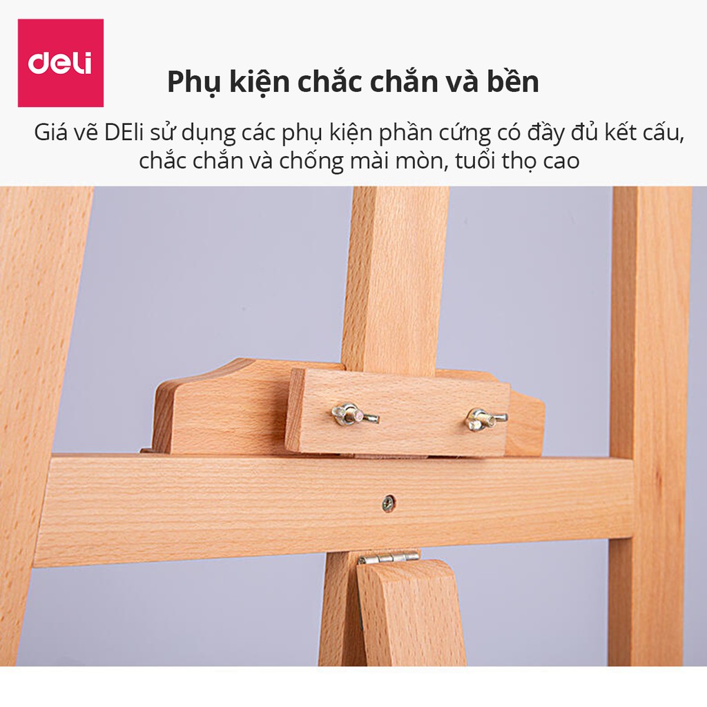 Giá vẽ tranh bằng gỗ Deli Kích thước 116x58cm Chất liệu gỗ sồi/gỗ thông Kệ đỡ trưng bày mẫu - 1 chiếc - 73879 / 73911