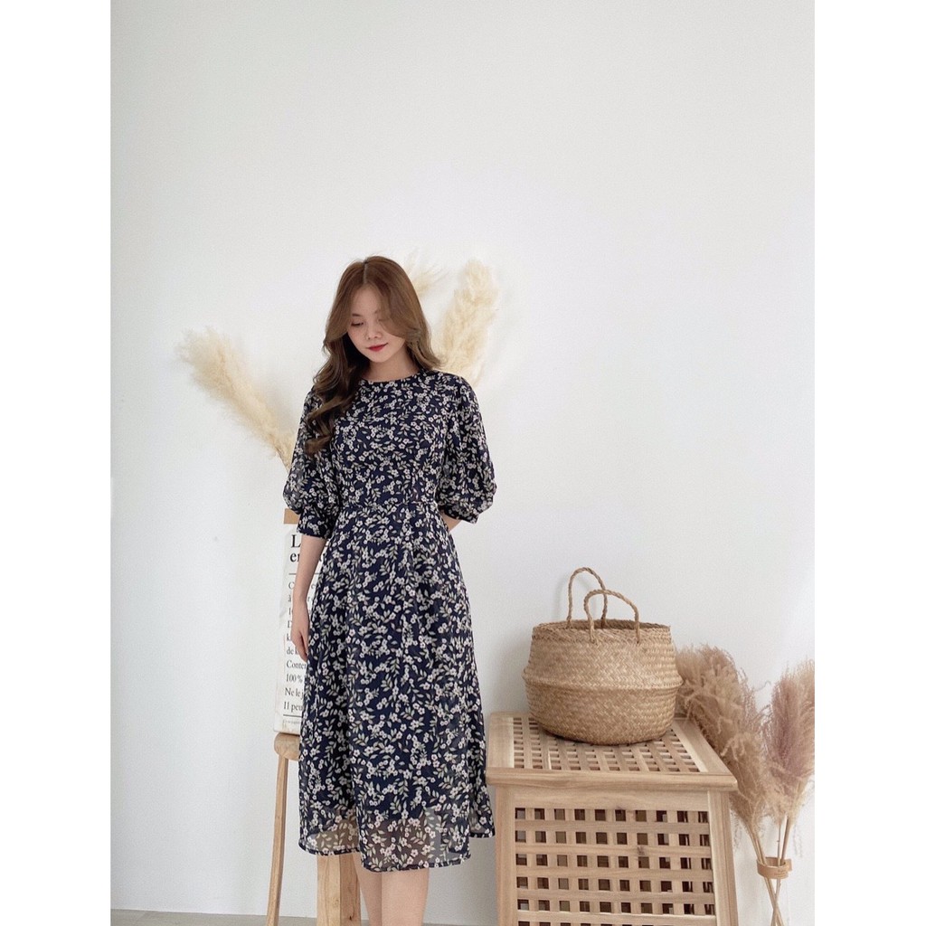 ĐẦM HOA VOAN TẾT TAY PHỒNG TO DÁNG DÀI -hình thật shop chụp | BigBuy360 - bigbuy360.vn