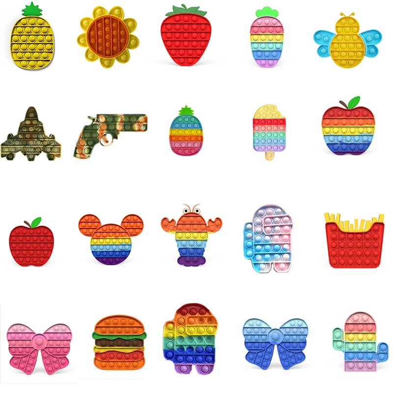 Foxmind Push Pop It Fidget Toy Rainbow Color Finger Pressure Bubble SensoryToys đồ chơi Bóp bong bóng thư giãn xả stress
