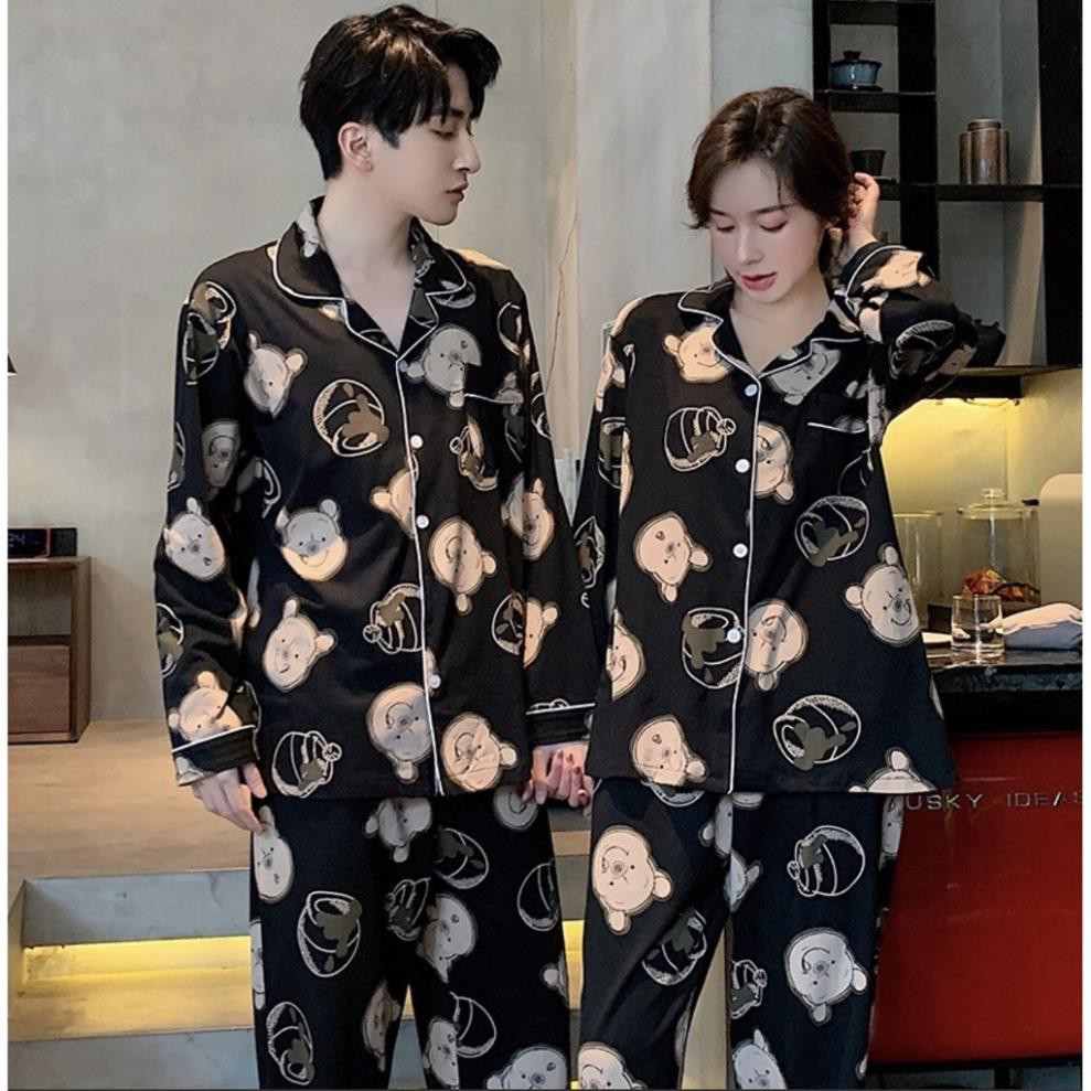 đồ ngủ Lụa Gợi Cảm Cho Nữ đồ mặc nhà thu đông lụa cặp đôi cao cấp nam áo nữ đồ bộ pyjama pijama Đồ ngủ đôi ༷